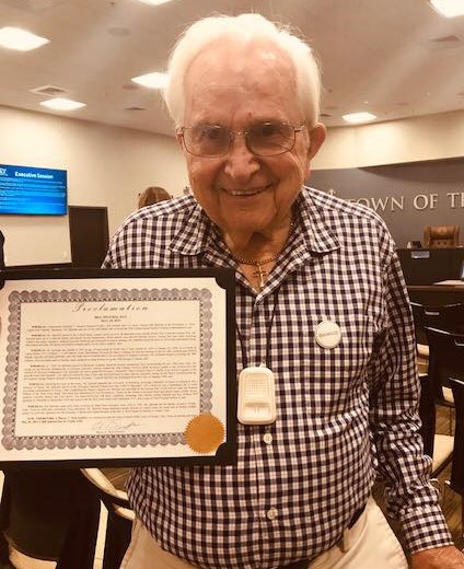 Bill Splichal holding proclamation