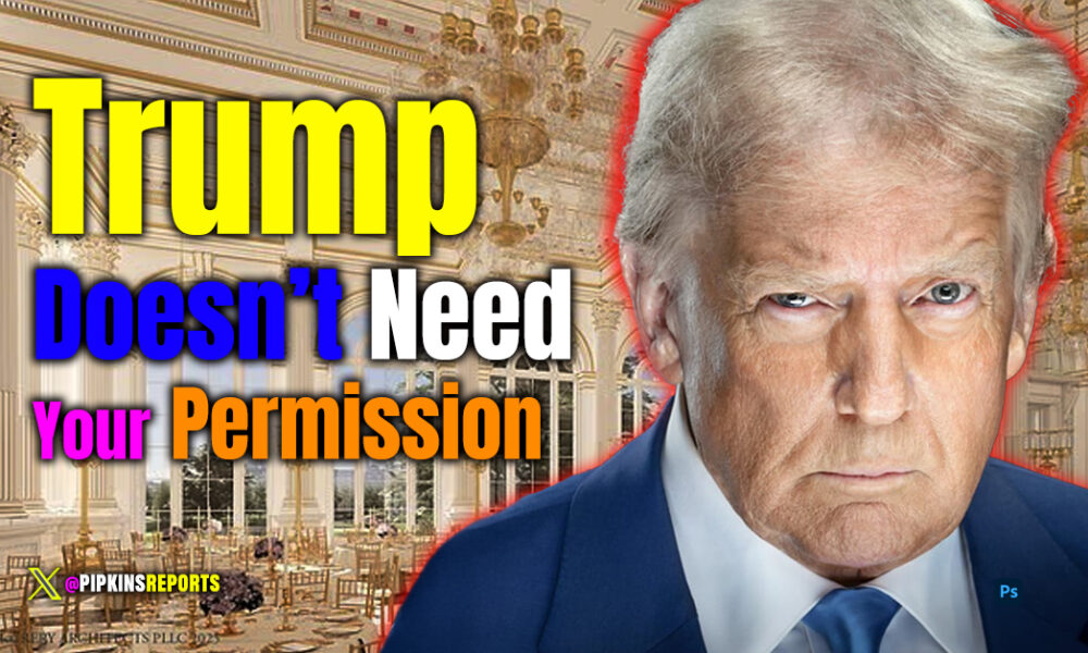Trump portrait over ballroom