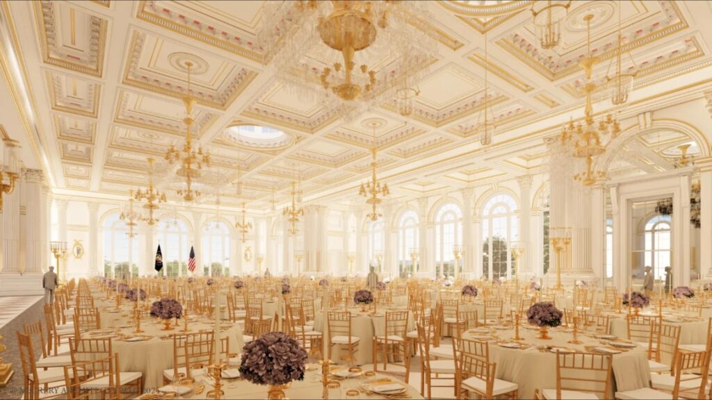 Interior Rendering of Presidential Ballroom. Architect: McCrery Architects.