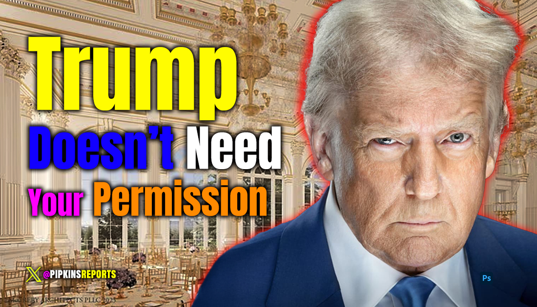Trump portrait over ballroom