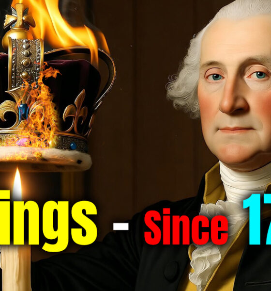 George Washington sets crown on fire.