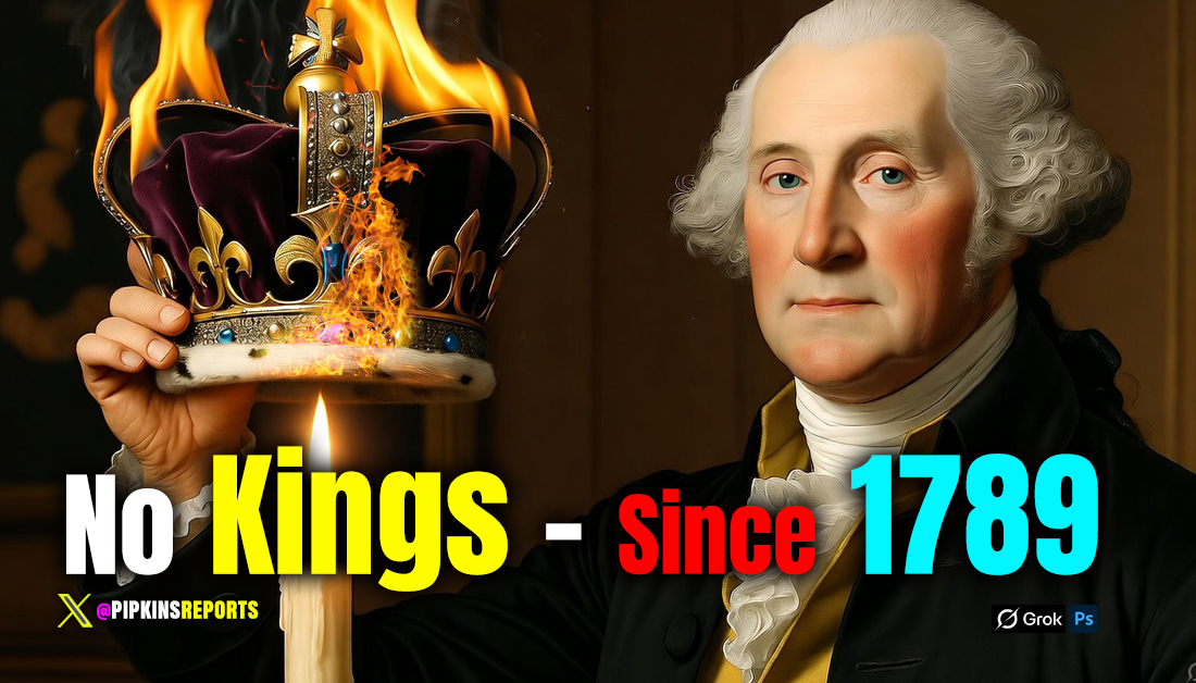George Washington sets crown on fire.